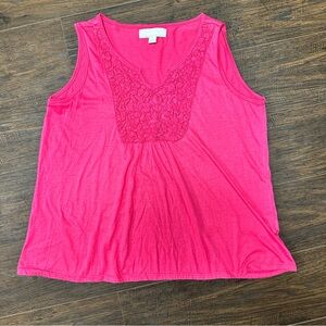 CAROLYN TAYLOR FUCHSIA SLEEVELESS SHELL TANKTOP